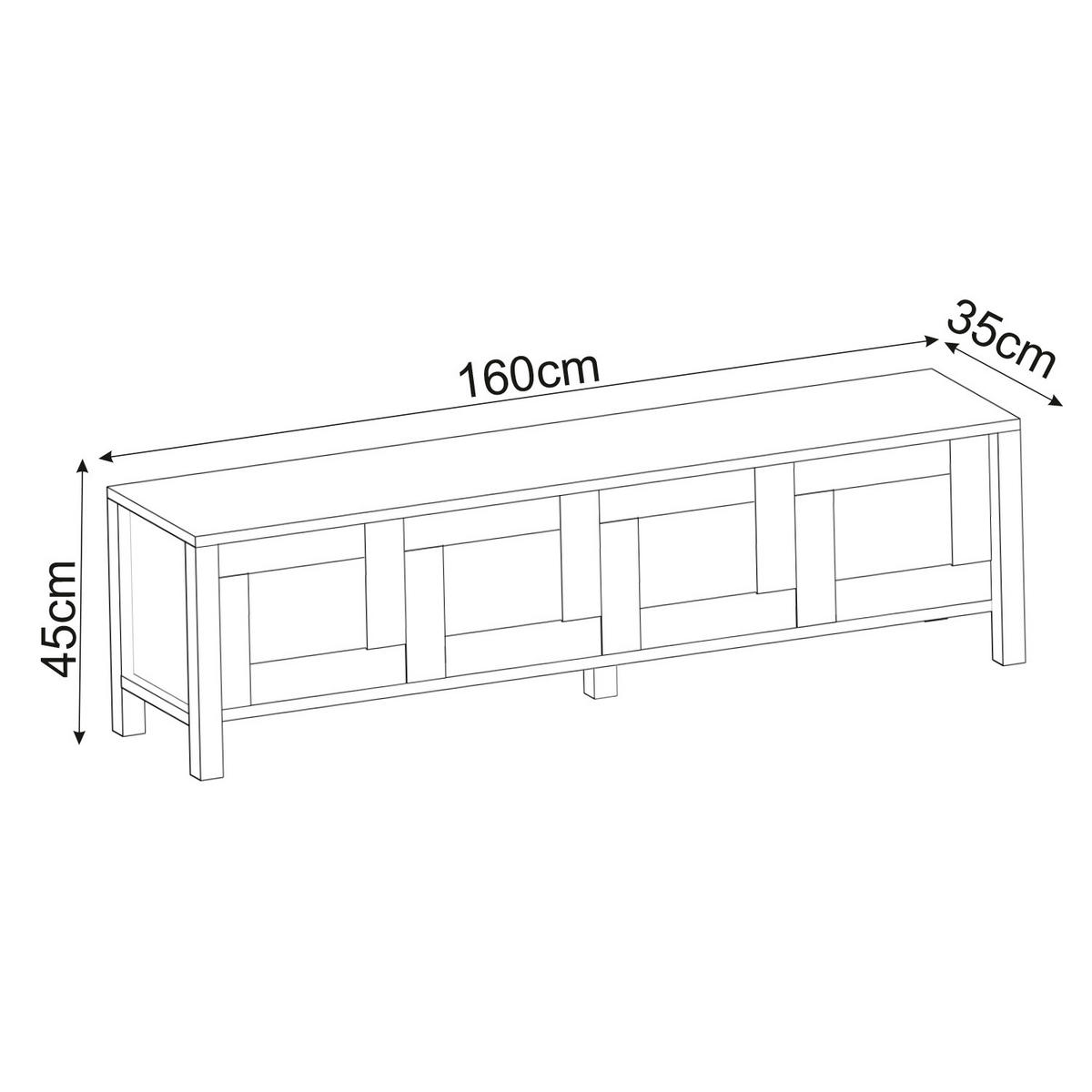 LOWBOARD  in 35/45/160 cm  - Weiss, Design, Holzwerkstoff (35/45/160cm) - Livetastic