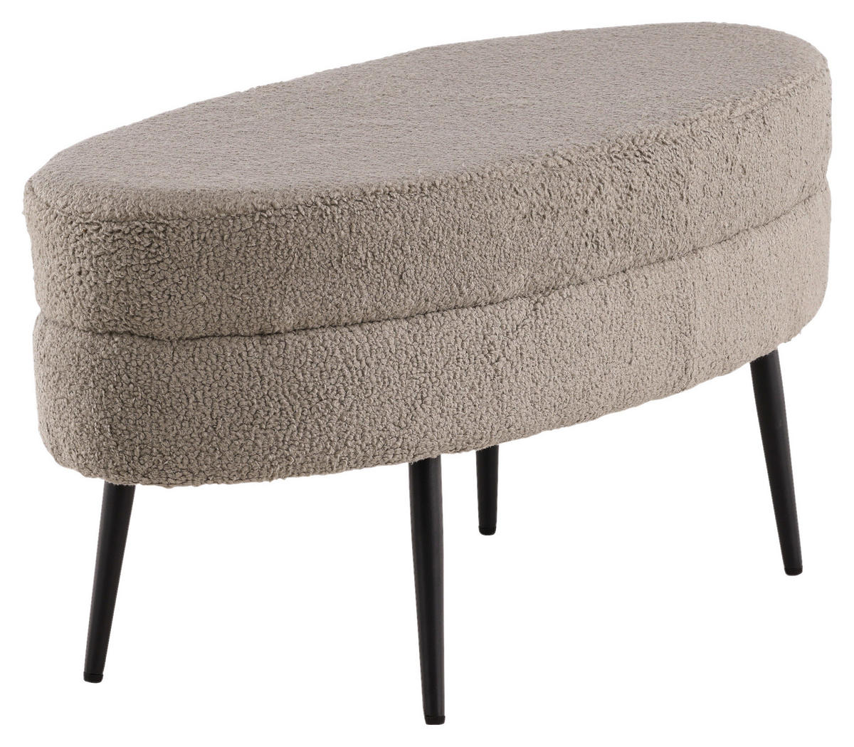 HOCKERBANK in Metall, Textil Greige  - Greige/Schwarz, Design, Textil/Metall (100/41/40cm) - Livetastic