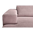 ECKSOFA Altrosa Cord  - Schwarz/Altrosa, KONVENTIONELL, Textil/Metall (150/240cm) - Carryhome