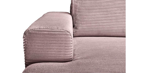 ECKSOFA Altrosa Cord  - Schwarz/Altrosa, KONVENTIONELL, Textil/Metall (150/240cm) - Carryhome