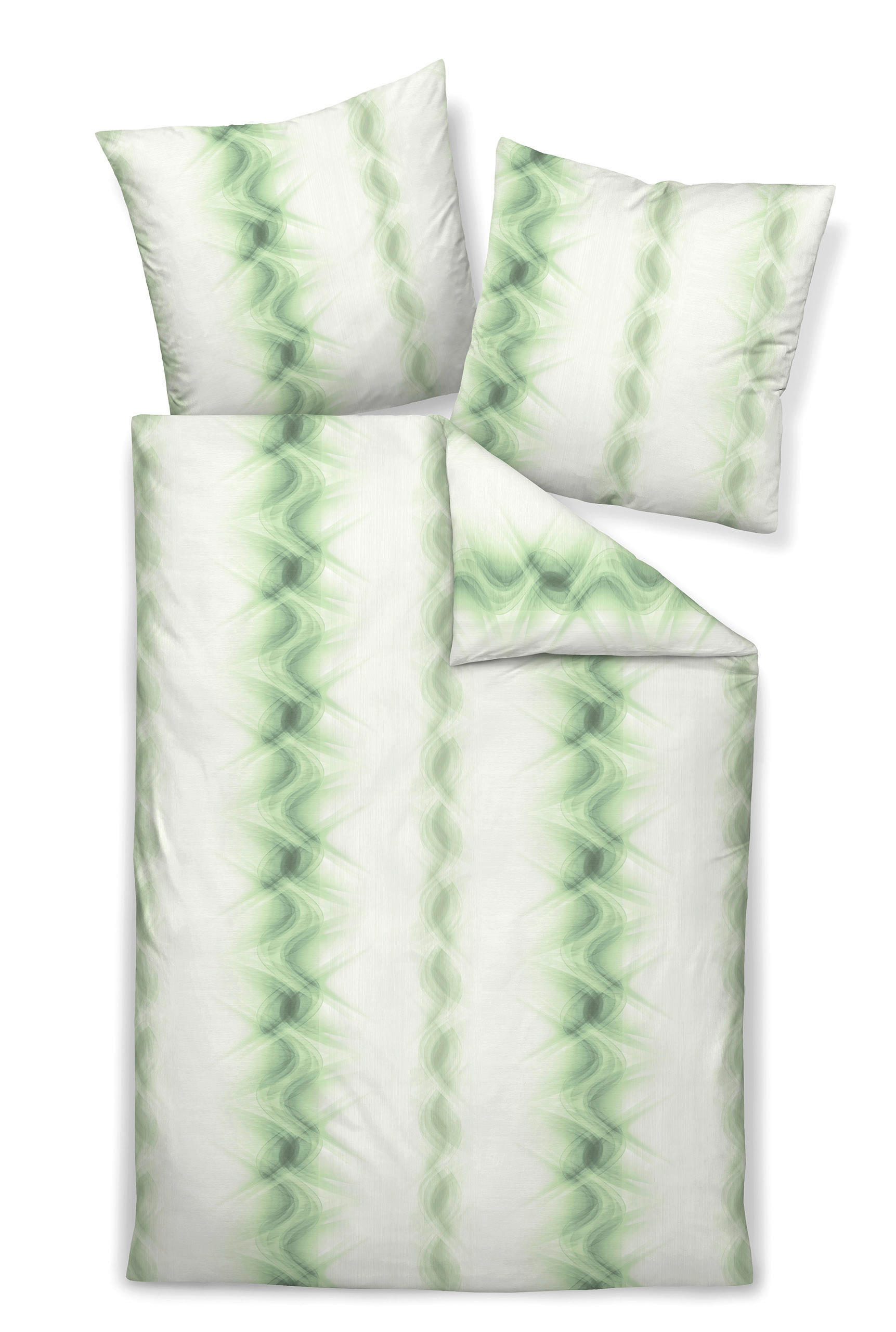 BETTWÄSCHE MESSINA Makosatin 155/200 cm  - Dunkelgrün/Grün, Basics, Textil (155/200cm) - Janine