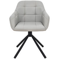 ARMLEHNSTUHL  in Eisen Echtleder pigmentiert  - Beige/Schwarz, Basics, Leder/Holz (56/82/59cm) - Livetastic