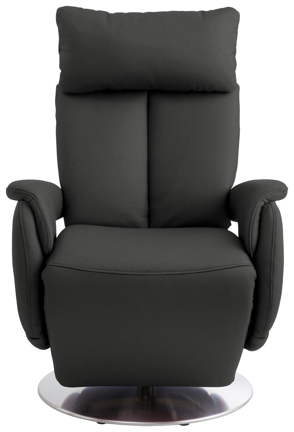 RELAXSESSEL in Leder Anthrazit  - Edelstahlfarben/Anthrazit, Konventionell, Leder/Metall (78/110/81cm) - Cantus