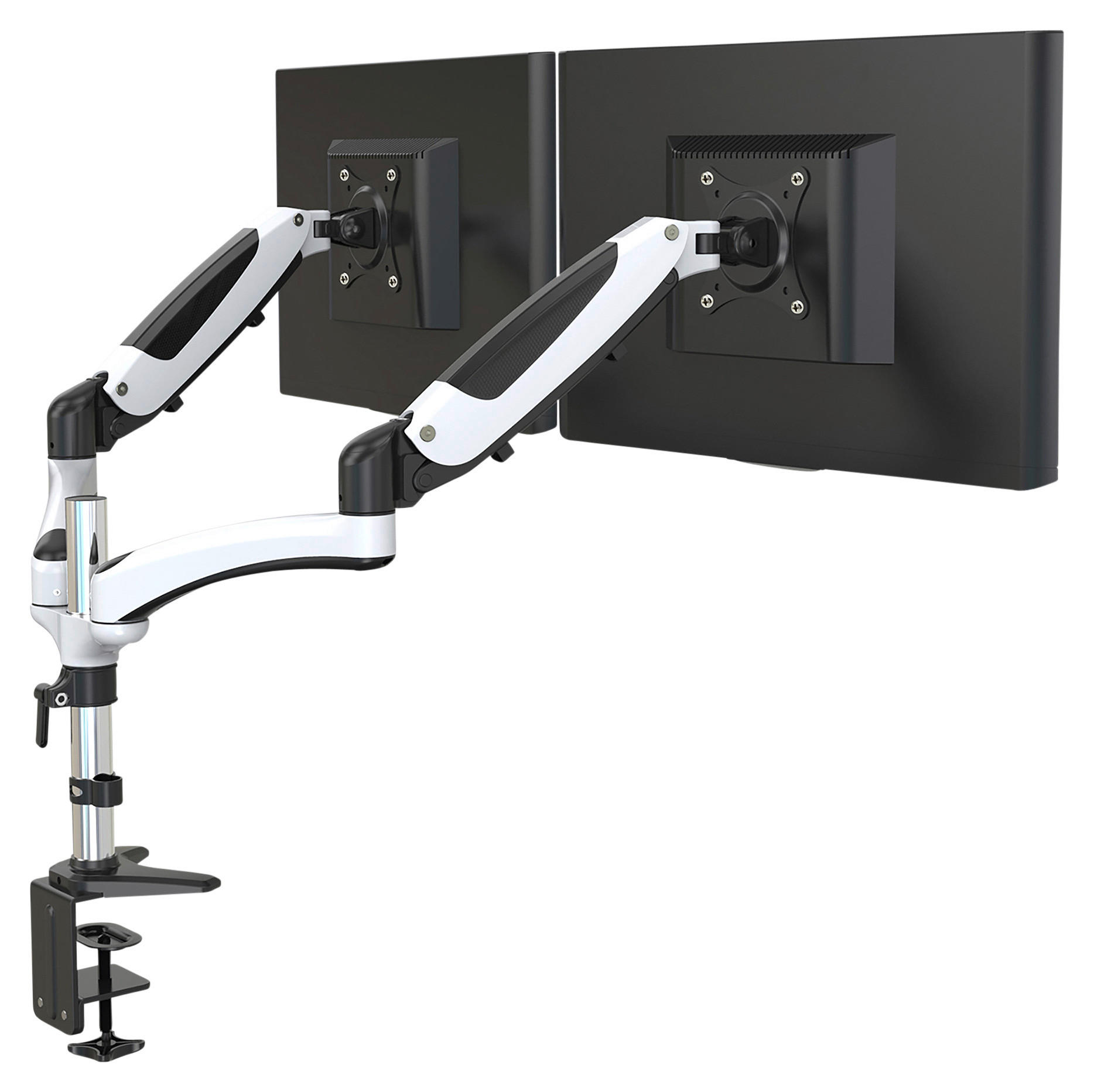 MONITOR-HALTERUNG Metall Weiß, Schwarz  - Schwarz/Weiß, Basics, Metall (66/34/32cm) - MID.YOU