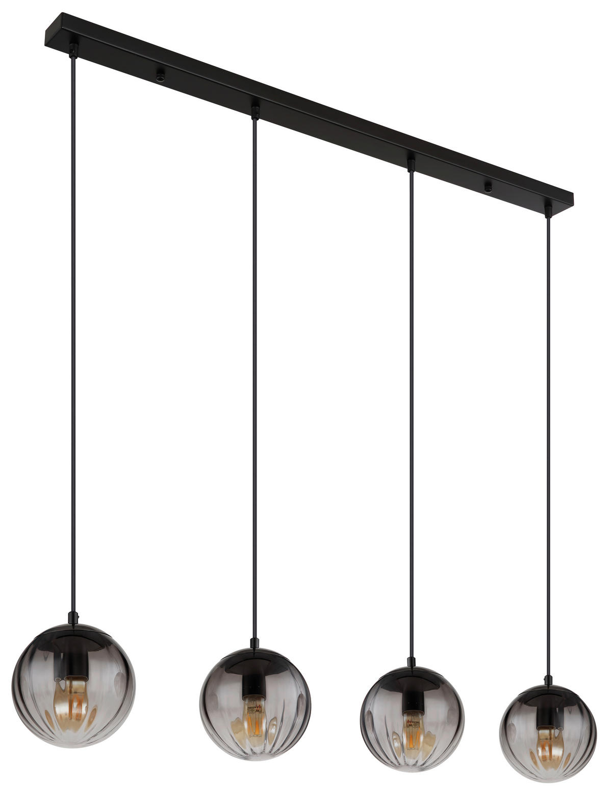HÄNGELEUCHTE 104,5/17/120 cm   - Klar/Schwarz, Design, Glas/Kunststoff (104,5/17/120cm) - Globo