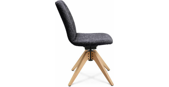 STUHL - Eichefarben/Lavagrau, Design, Holz/Textil (46/82,5-85,25/55cm) - Johann Jakob
