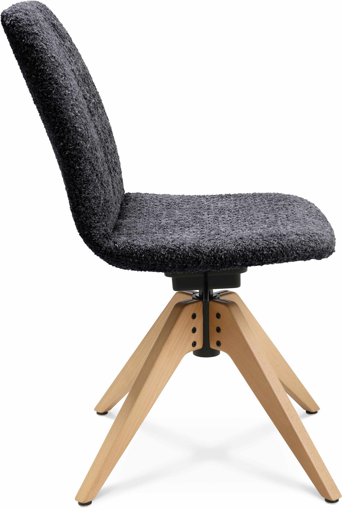 STUHL  in Webstoff  - Eichefarben/Lavagrau, Design, Holz/Textil (46/82,5-85,25/55cm) - Johann Jakob