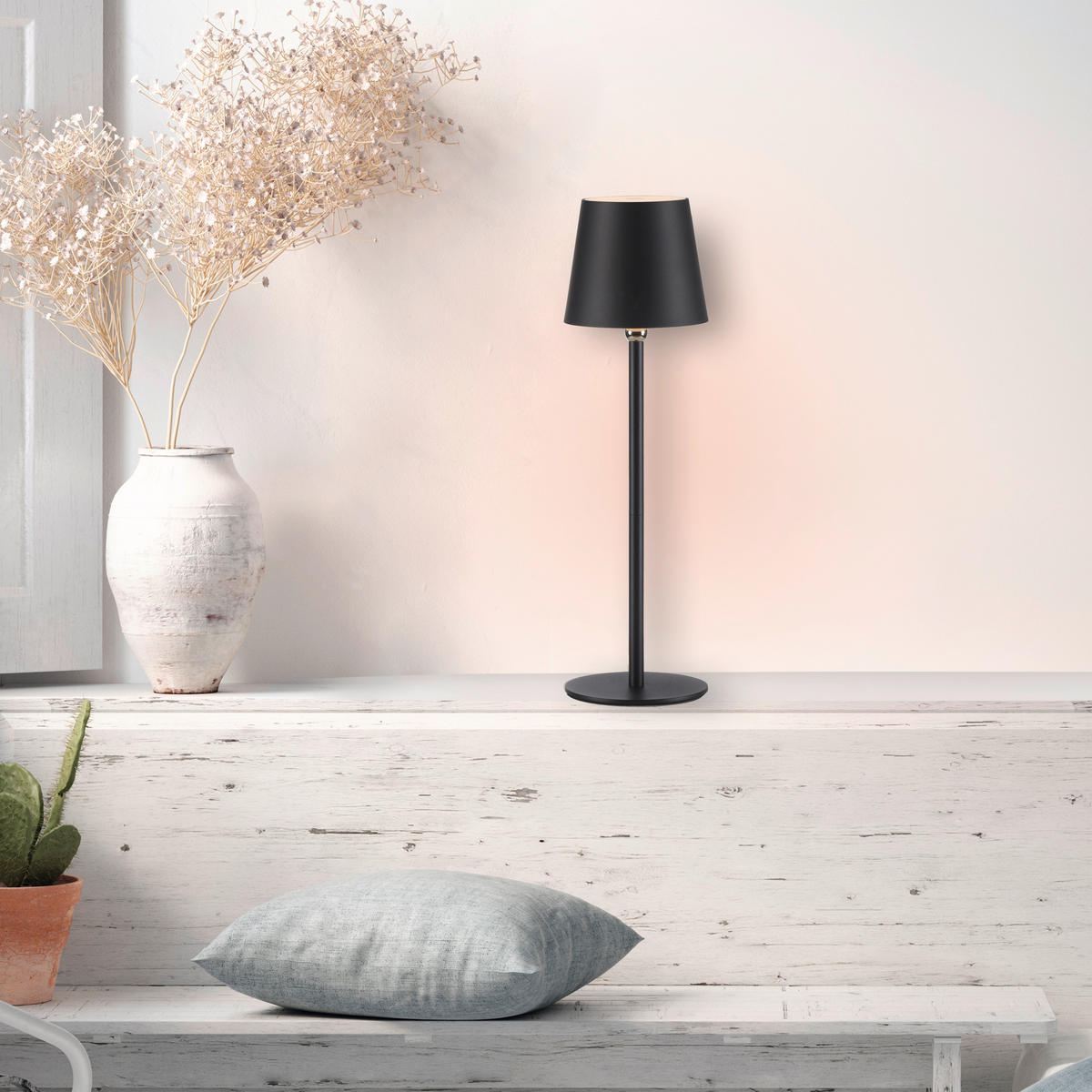 LED-TISCHLEUCHTE Boteria 11/11/37 cm   - Schwarz, MODERN, Kunststoff/Metall (11/11/37cm)