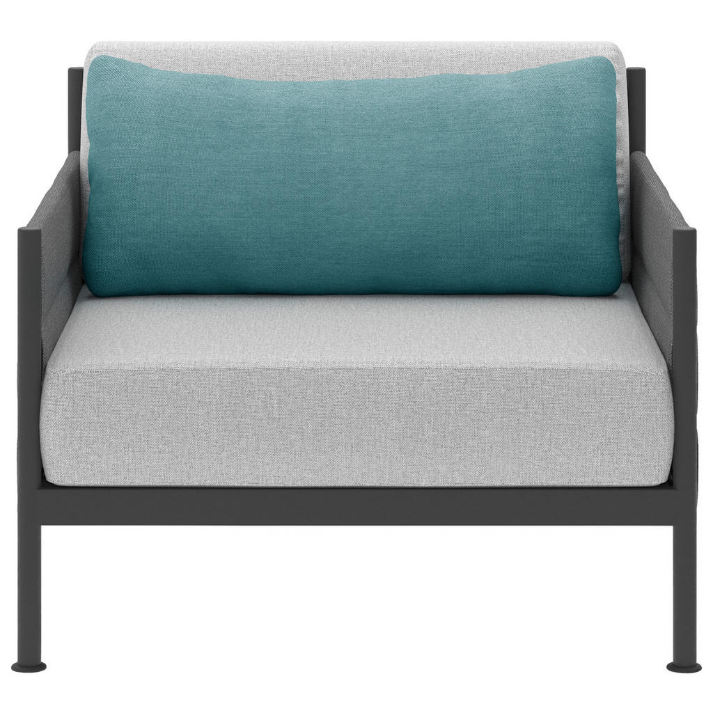 Thumbnail - Lomoco Loungesessel, Anthrazit, Petrol, Hellgrau, Metall, Textil, Füllung: Schaumstoff, Rundrohr, 93x73x91 cm, erweiterb...