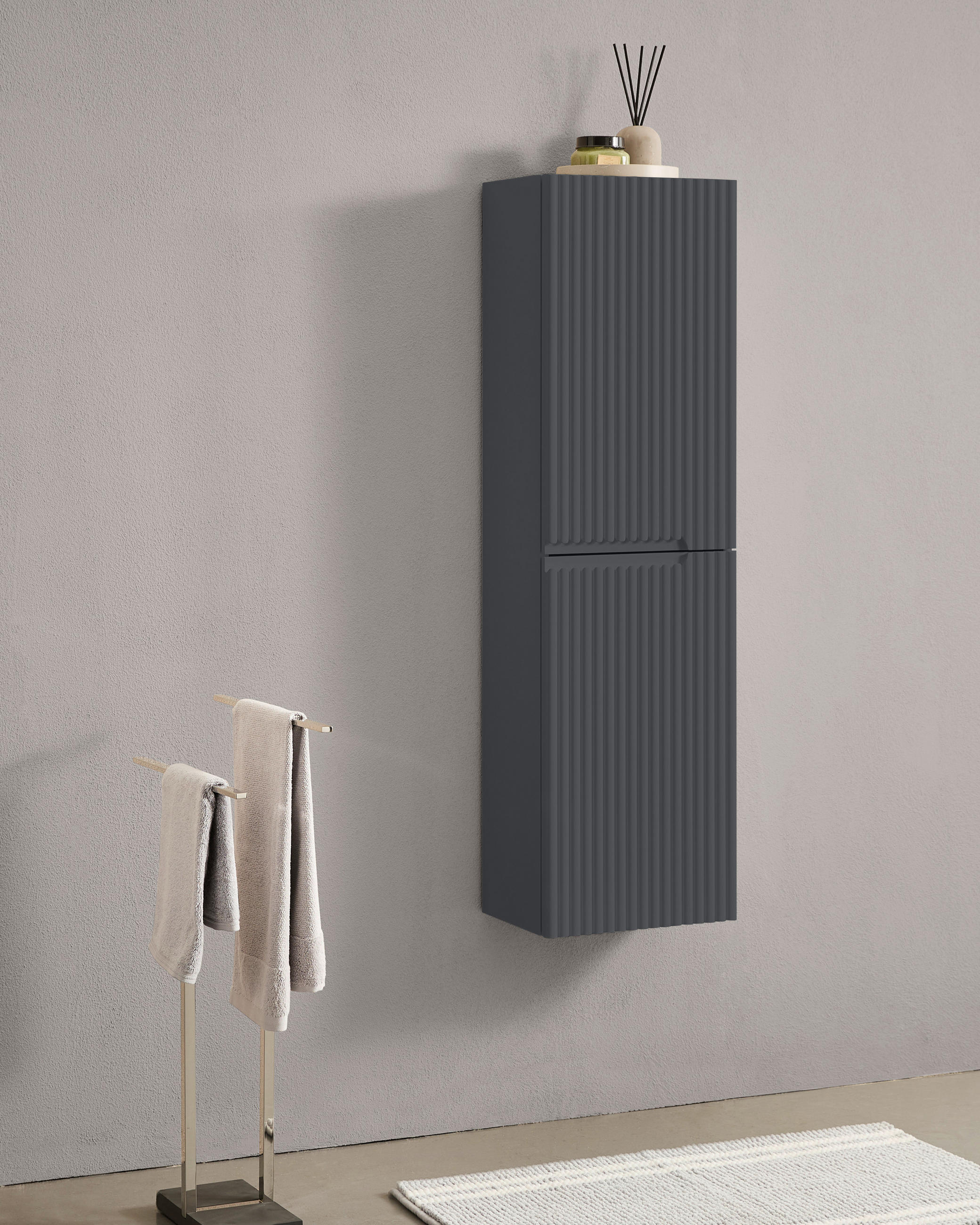 MIDISCHRANK 40/138/27 cm  - Anthrazit, MODERN, Glas/Holzwerkstoff (40/138/27cm) - MID.YOU