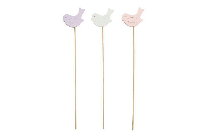 DEKOVOGEL - Flieder/Rosa, LIFESTYLE, Holz (7,5/7,5/30,0cm)