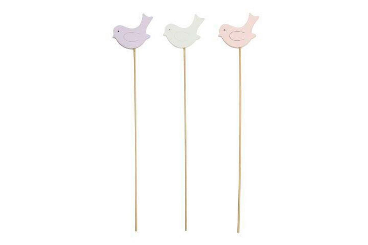 DEKOVOGEL - Flieder/Rosa, LIFESTYLE, Holz (7,5/7,5/30,0cm)