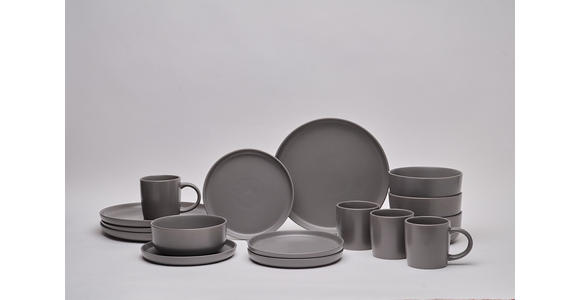 KOMBISERVICE Grau Salerno 16-teilig 4 Personen  - Grau, Trend, Keramik - Novel