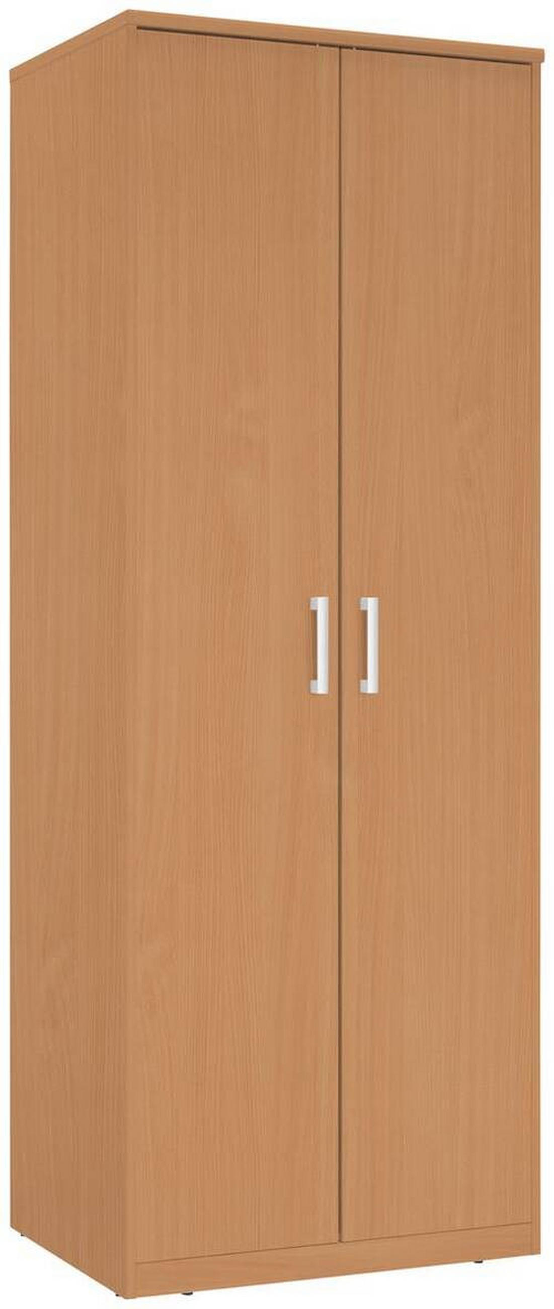 KLEIDERSCHRANK 72/194/54 cm 2-türig Buchefarben  - Silberfarben/Buchefarben, Basics, Holzwerkstoff/Kunststoff (72/194/54cm) - Xora