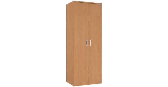 KLEIDERSCHRANK 72/194/54 cm 2-türig Buchefarben - Silberfarben/Buchefarben, Basics, Holzwerkstoff/Kunststoff (72/194/54cm) - Xora