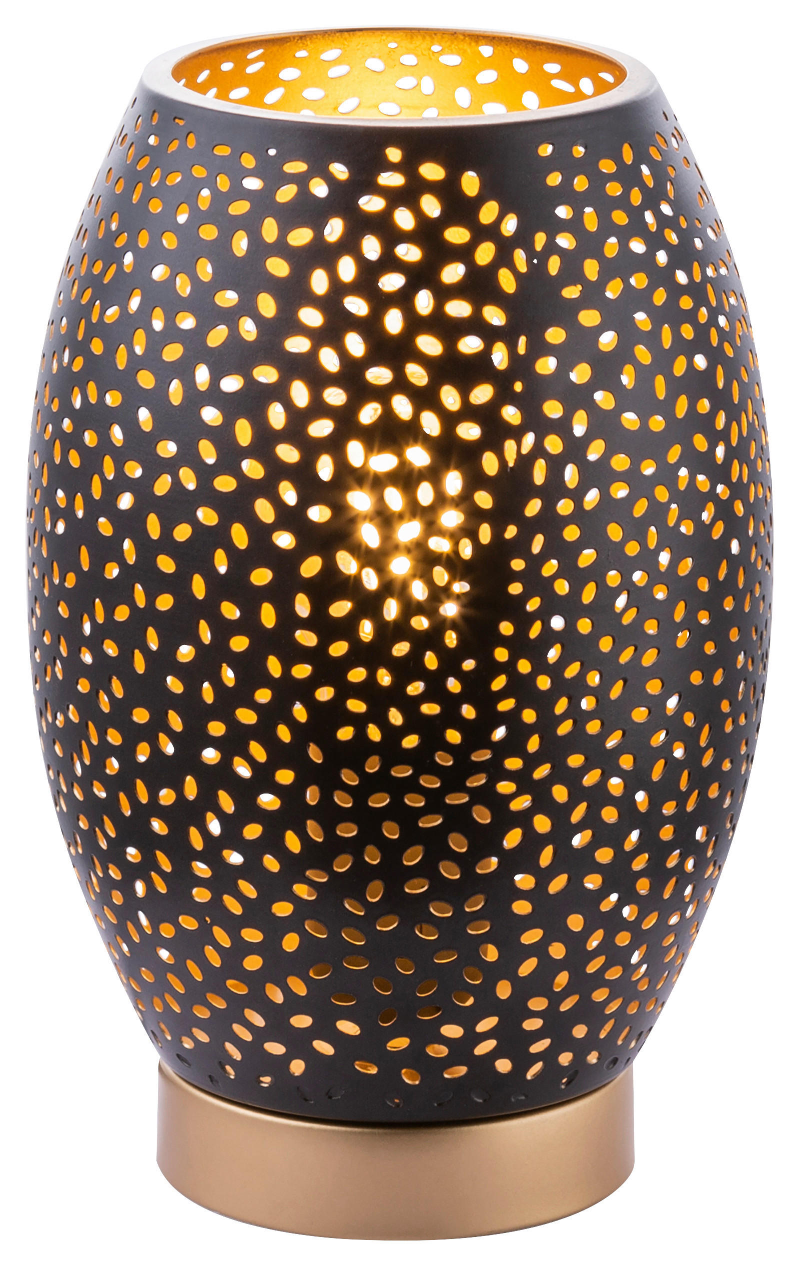 Globo Tischleuchte Narri Schwarz, Gold 23 cm