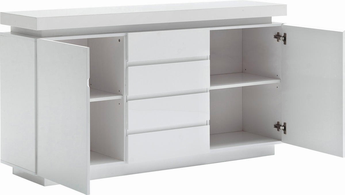 KOMMODE 150/81/40 cm  in Weiss Hochglanz  - Weiss Hochglanz, Design, Holzwerkstoff (150/81/40cm)