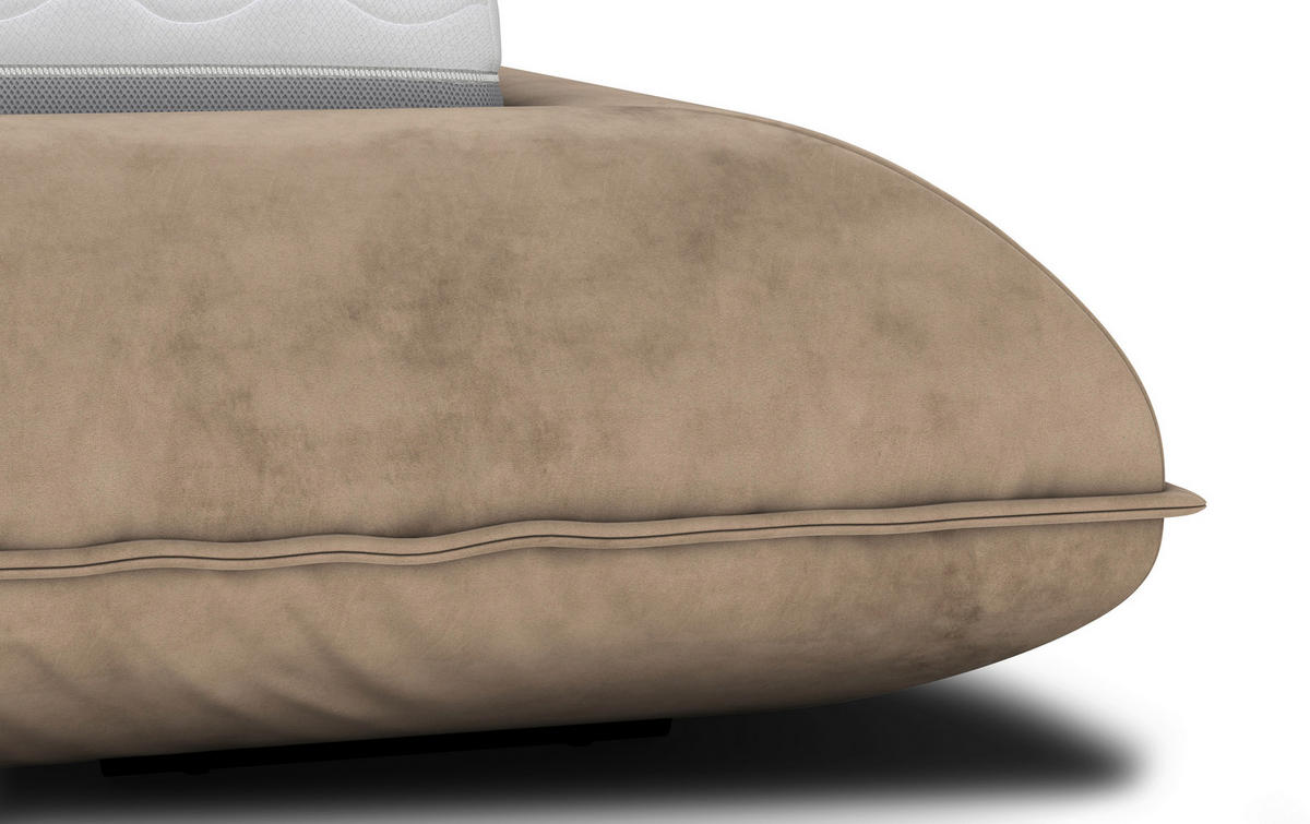 POLSTERBETT 180/200 cm,  in Rotbraun,  - Rotbraun/Schwarz, Design, Textil/Metall (180/200cm) - Belluti