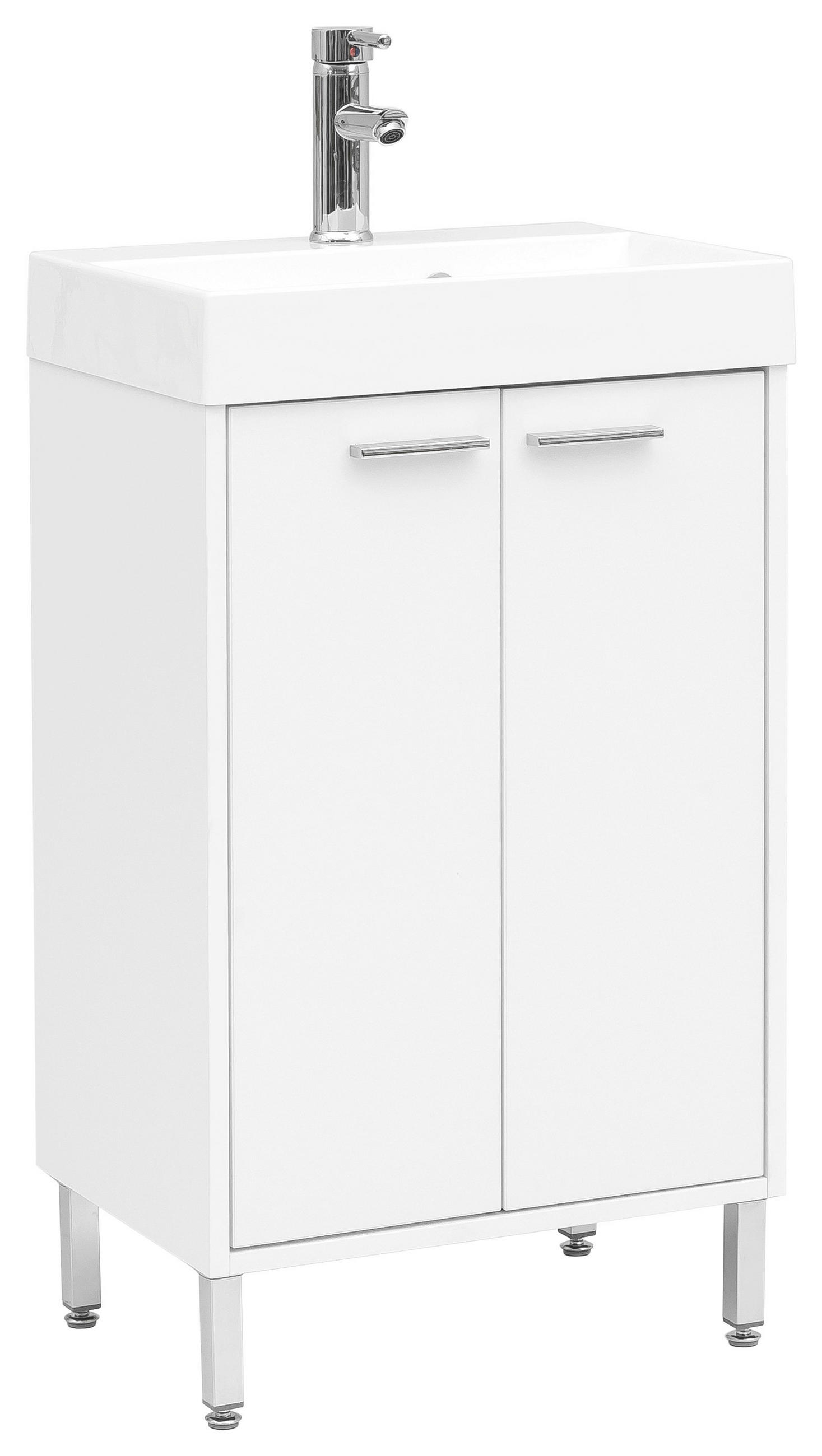 WASCHTISCHKOMBI 50 cm  - Chromfarben/Weiß, KONVENTIONELL, Holzwerkstoff/Stein (50cm) - Stylife