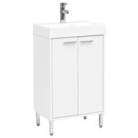 WASCHTISCHKOMBI 50 cm  - Chromfarben/Weiß, KONVENTIONELL, Holzwerkstoff/Stein (50cm) - Stylife