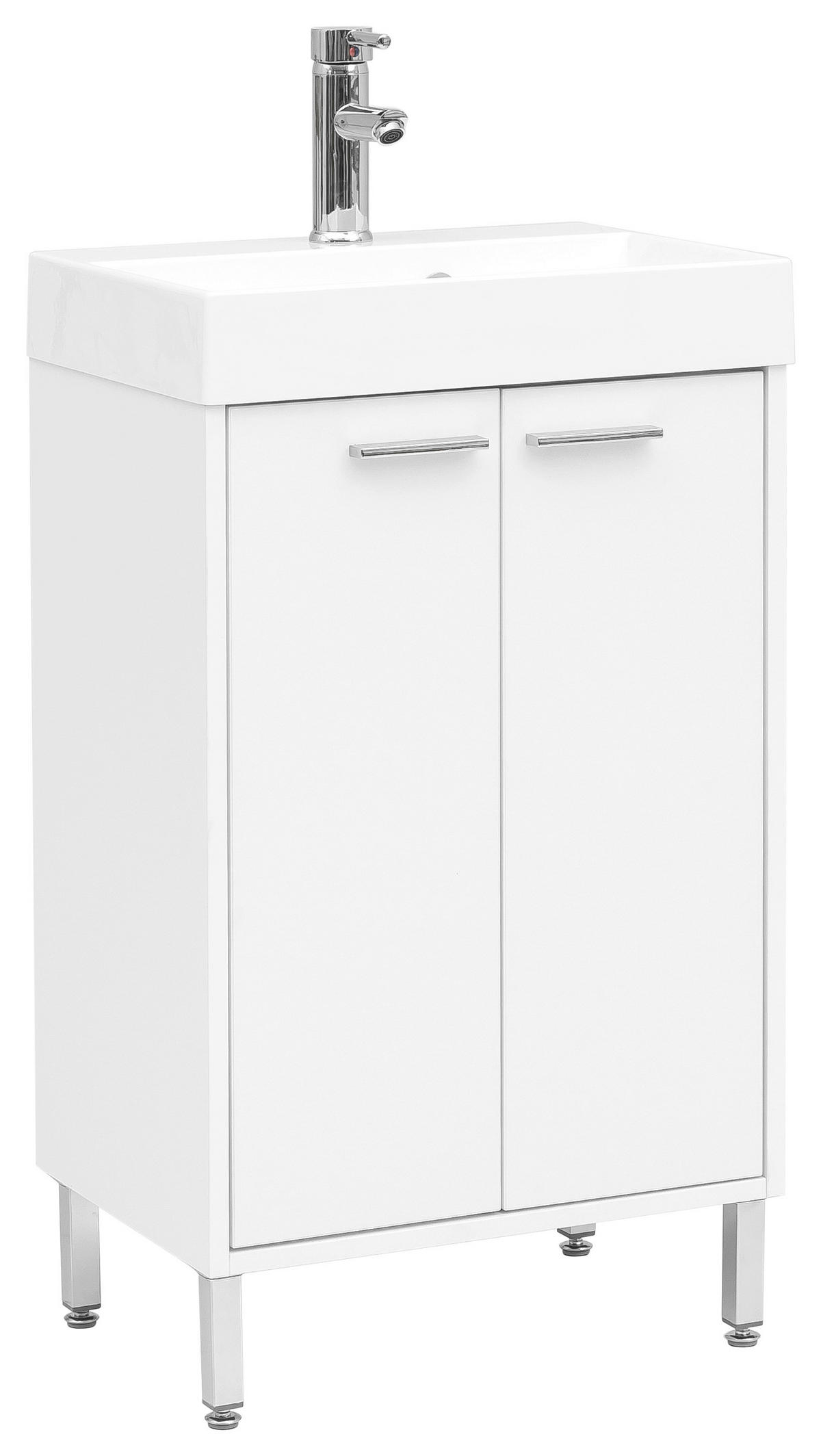 WASCHTISCHKOMBI 50 cm  - Chromfarben/Weiß, KONVENTIONELL, Holzwerkstoff/Stein (50cm) - Stylife