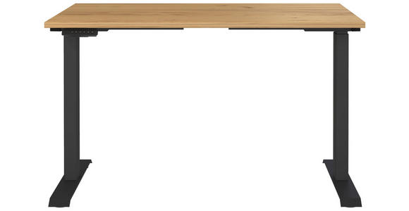 SCHREIBTISCH 120/80/72-118 cm in Schwarz, Eichefarben - Eichefarben/Schwarz, MODERN, Holzwerkstoff/Metall (120/80/72-118cm) - Novel