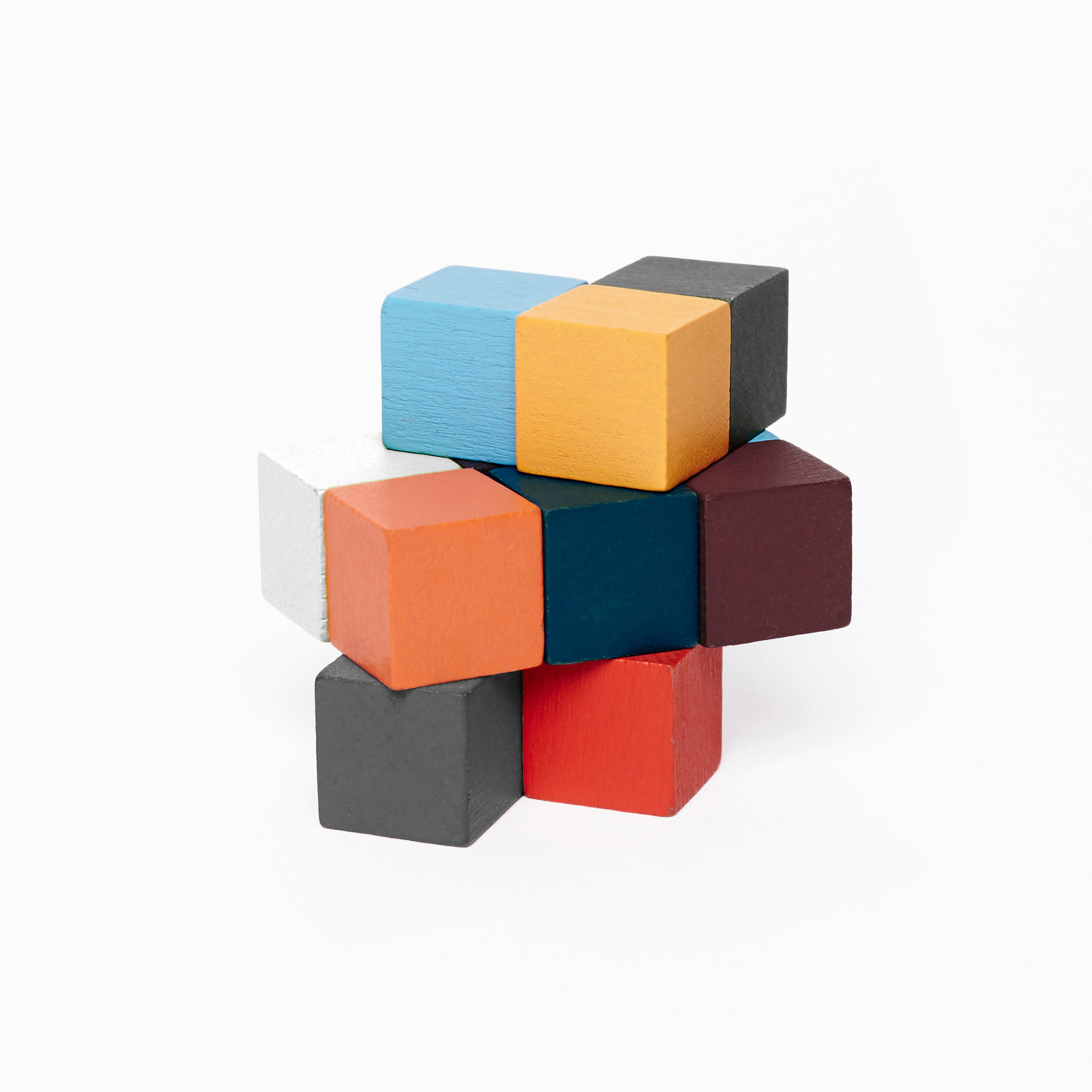 PUZZLE - viacfarebná, Basics, drevo (4,2/6/4,1cm) - Kikkerland