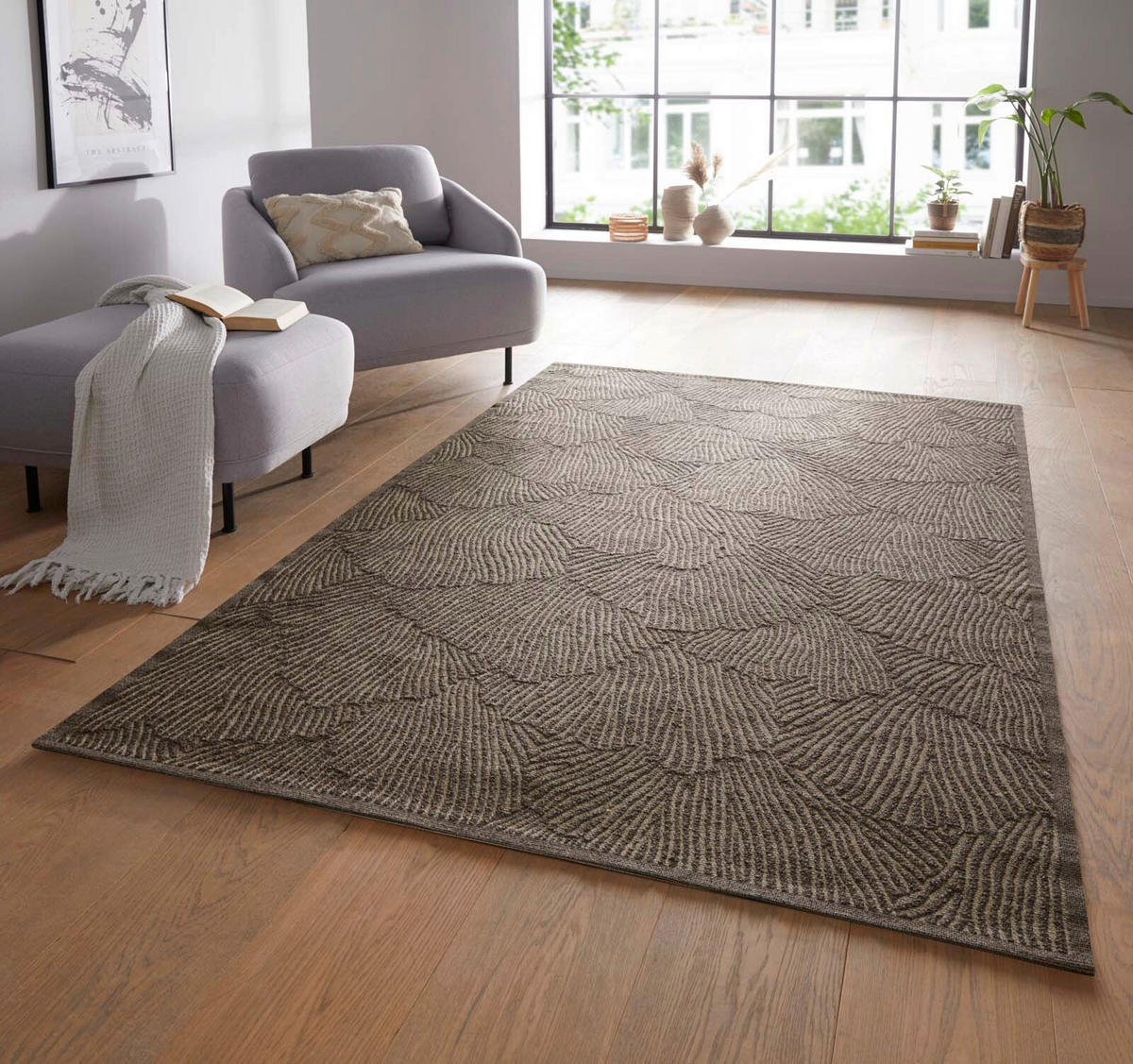 OUTDOORTEPPICH  für Terrasse und Balkon 160/230 cm Ginko Dunkelbraun  - Dunkelbraun, KONVENTIONELL, Textil (160/230cm) - Novel