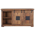 SIDEBOARD  in 160/85/45 cm  - Schwarz/Naturfarben, LIFESTYLE, Holz/Metall (160/85/45cm) - Landscape