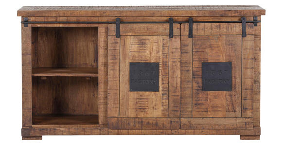 SIDEBOARD in 160/85/45 cm - Schwarz/Naturfarben, LIFESTYLE, Holz/Metall (160/85/45cm) - Landscape