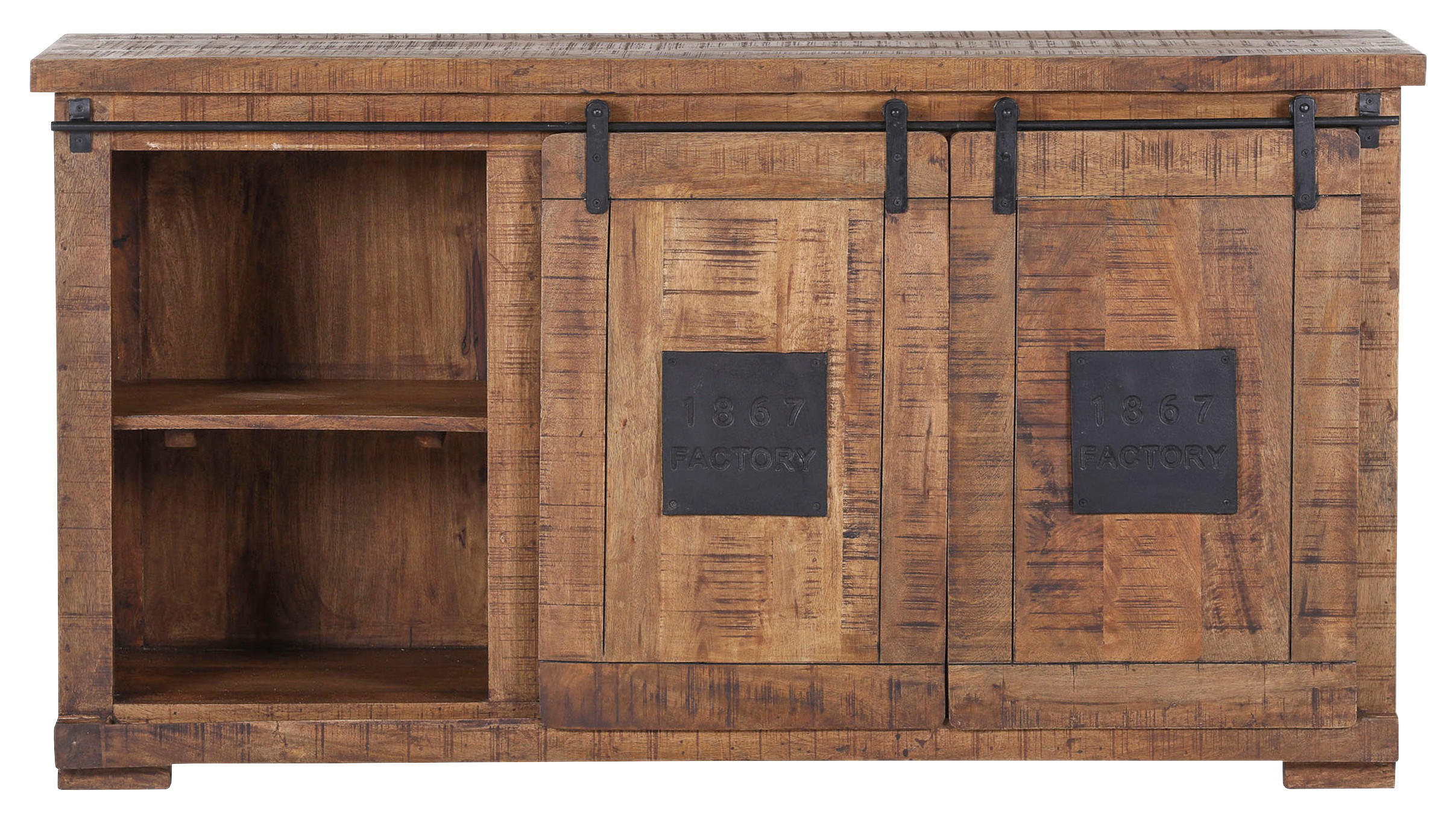 SIDEBOARD  in 160/85/45 cm  - Schwarz/Naturfarben, LIFESTYLE, Holz/Metall (160/85/45cm) - Landscape