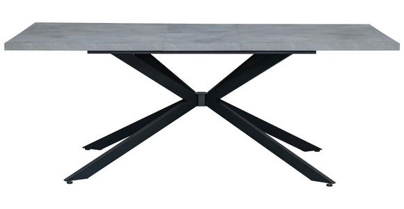 ESSTISCH 160-200/100/76 cm Nachbildung  Metall, Holzwerkstoff ausziehbar rechteckig Grau, Schwarz  - Schwarz/Grau, Design, Holzwerkstoff/Metall (160-200/100/76cm) - Carryhome
