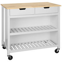 KÜCHENINSEL   in Naturfarben, Weiß  - Weiß/Naturfarben, Basics, Holz/Holzwerkstoff (98/94/58cm) - MID.YOU