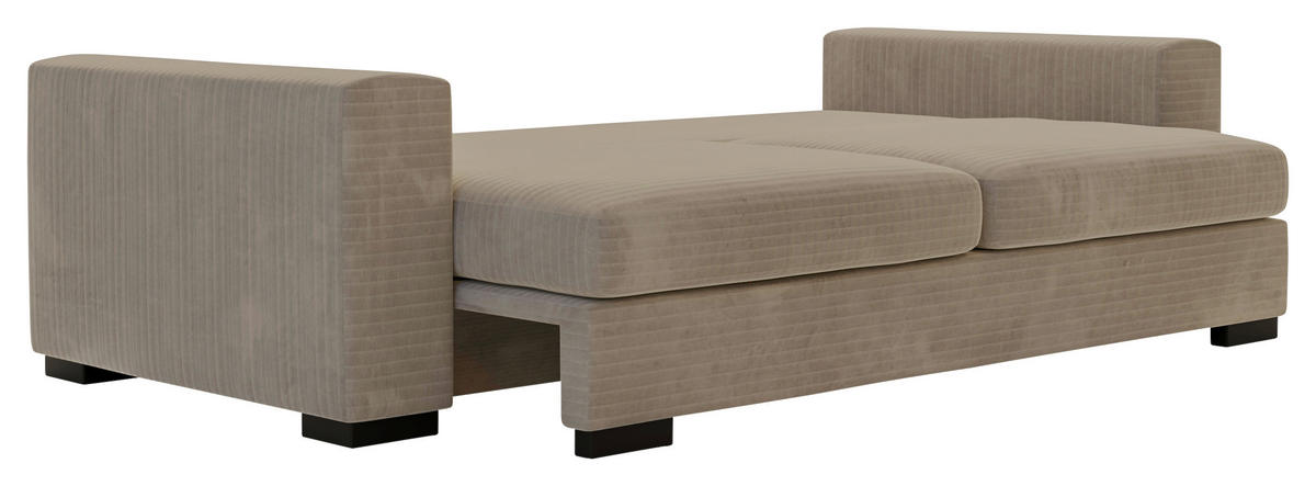 SCHLAFSOFA in Flachgewebe Beige  - Beige/Schwarz, Konventionell, Kunststoff/Textil (236/78/114cm) - Carryhome