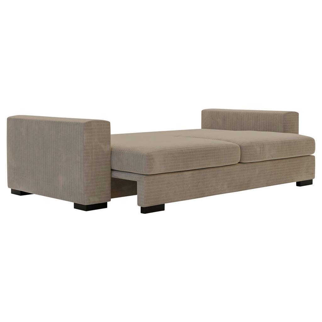 Thumbnail - Carryhome Schlafsofa, Beige, Textil, 3-Sitzer, Füllung: Schaumstoff, 236x78x114 cm, Liegefunktion, Schlafen auf Sitzhöhe...