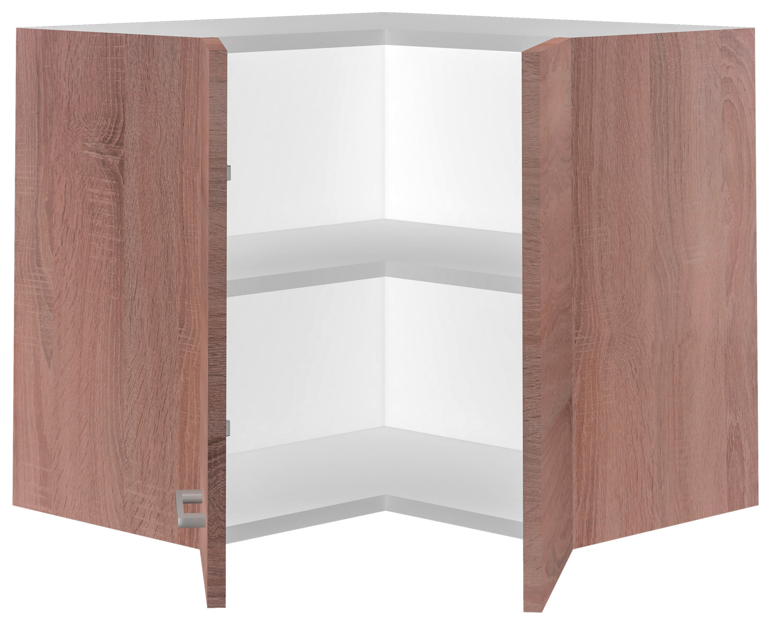 ECKOBERSCHRANK 60/54,8/32 cm  in Weiß, Sonoma Eiche  - Alufarben/Weiß, KONVENTIONELL, Holzwerkstoff/Kunststoff (60/54,8/32cm) - FlexWell