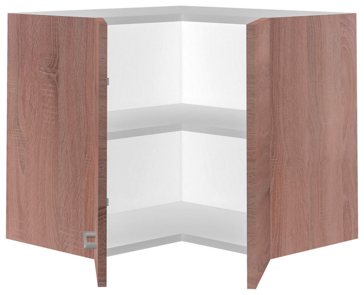 ECKOBERSCHRANK 60/54,8/32 cm  in Weiß, Sonoma Eiche  - Alufarben/Weiß, KONVENTIONELL, Holzwerkstoff/Kunststoff (60/54,8/32cm) - FlexWell