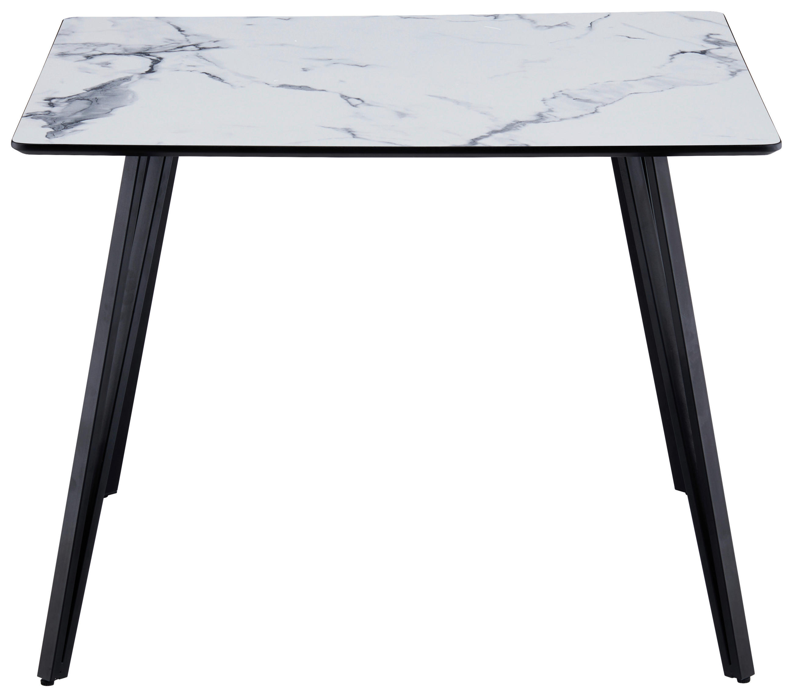 ESSTISCH in Metall, Holzwerkstoff  - Schwarz/Weiß, LIFESTYLE, Holzwerkstoff/Metall (100/75/100cm) - Livetastic