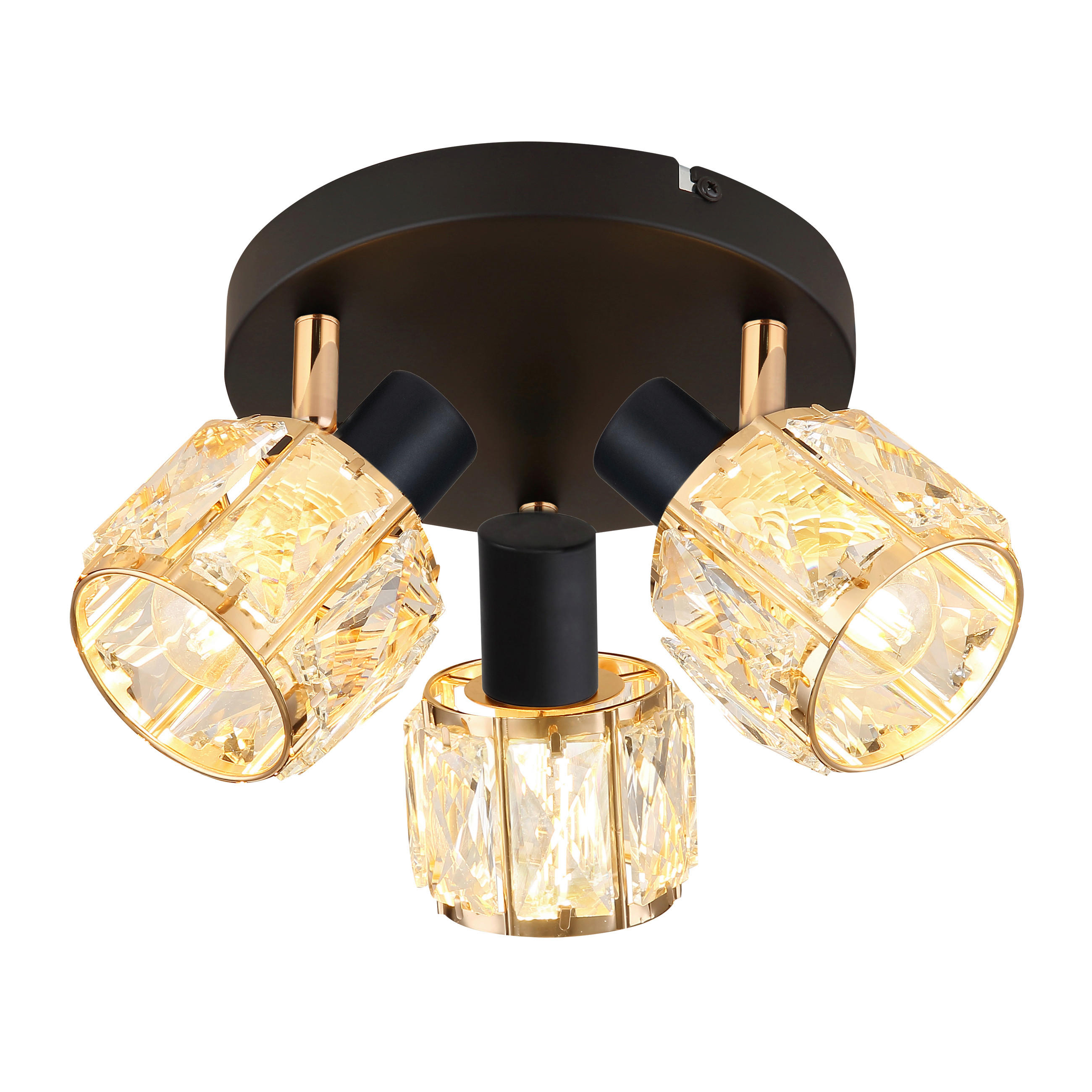 XXXLutz Strahler Dubai Schwarz, Roségold 36x16x36 cm