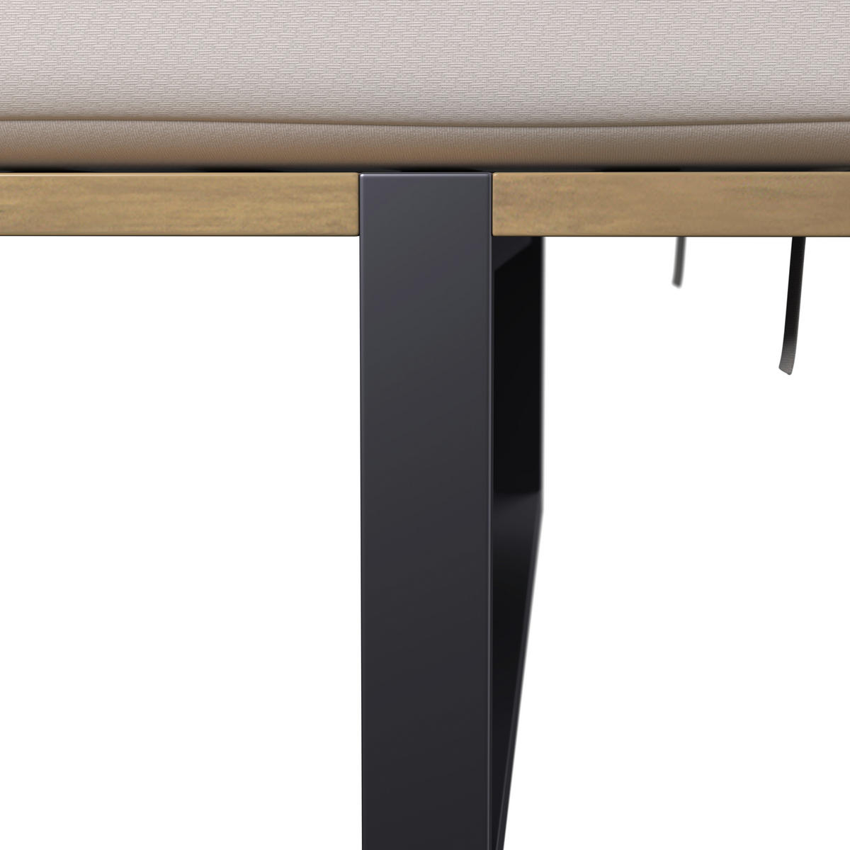 BAŠTENSKA LEŽALJKA  krem, crna, boja akacije   - boja akacije/crna, Moderno, drvo/metal (220/90/95cm) - Bessagi Garden