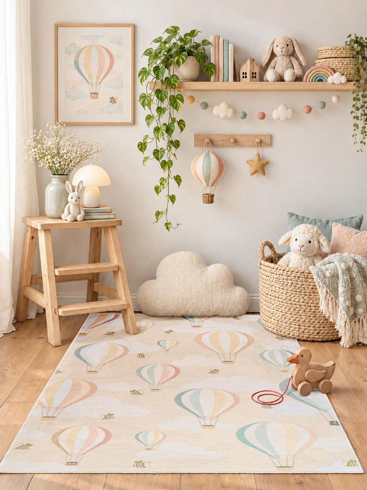 KINDERTEPPICH Living Elora 120/180 cm  in Creme, Hellrosa, Pastellblau  - Pastellblau/Hellrosa, Trend, Kunststoff/Textil (120/180cm) - Lindorug