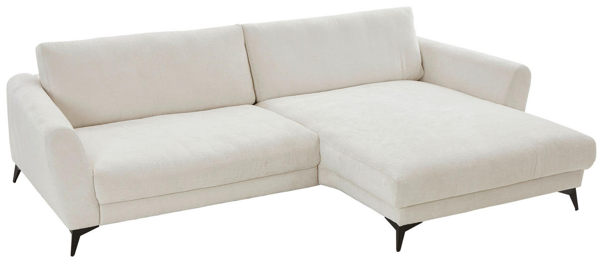 ECKSOFA Naturfarben Chenille  - Schwarz/Naturfarben, Design, Textil/Metall (288/194cm) - Niels Andersson