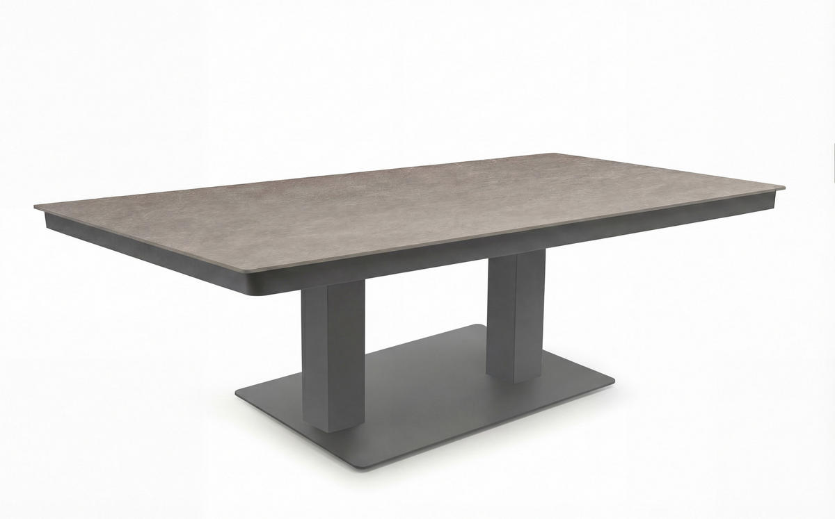 LOUNGETISCH  - Anthrazit/Grau, Basics, Kunststoff/Metall (160/90/52-72cm) - Tierra Outdoor