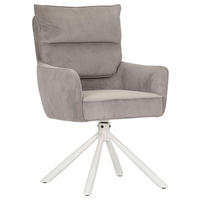 ARMLEHNSTUHL  Stoffauswahl, Sitzfläche 360° drehbar, automatische Rückholfunktion Cord  - Taupe/Creme, Design, Textil/Metall (60/95/62cm) - Novel