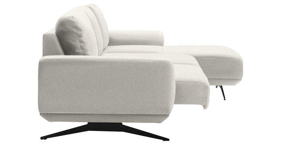 ECKSOFA in Webstoff Creme  - Creme/Schwarz, Design, Textil/Metall (320/172cm) - Valnatura