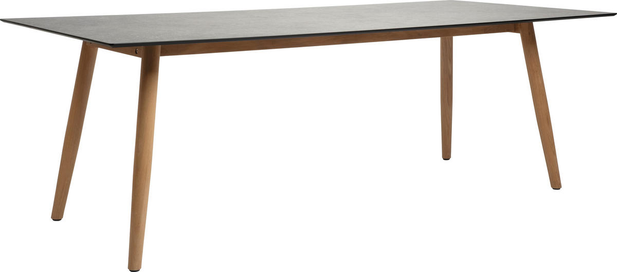 GARTENTISCH Kunststoff Hellgrau rechteckig  - Hellgrau/Teakfarben, MODERN, Holz/Kunststoff (220/100/73,5cm) - Stern