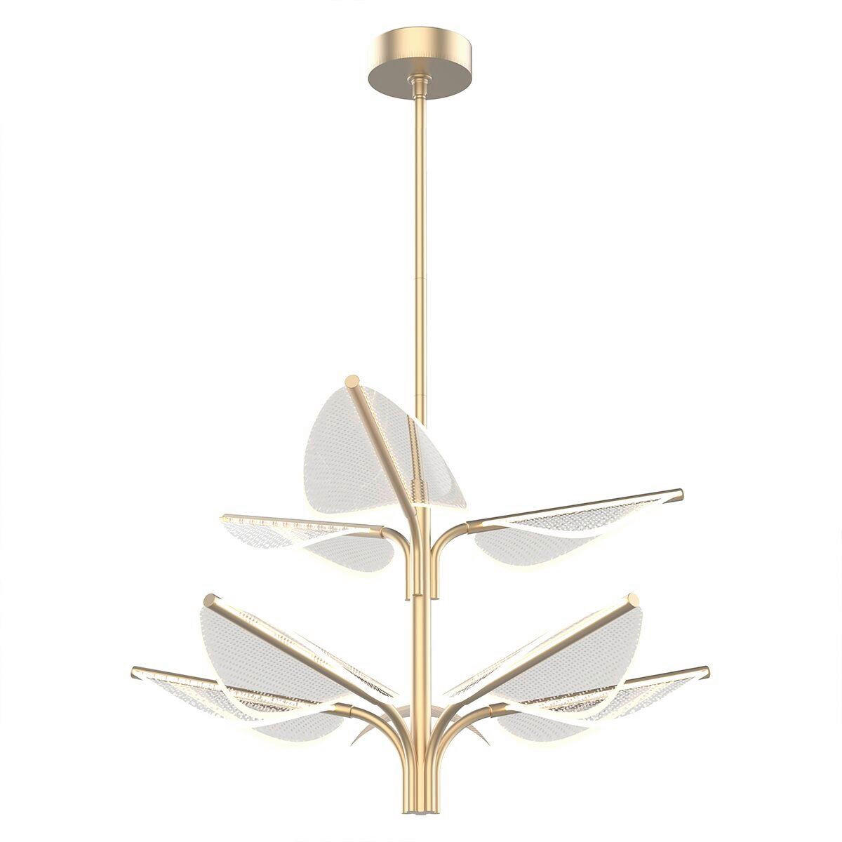 LED LUSTER, 44,5/78,7 cm  - mosadzná, Konventionell, kov/plast (44,5/78,7cm) - Elstead Lighting