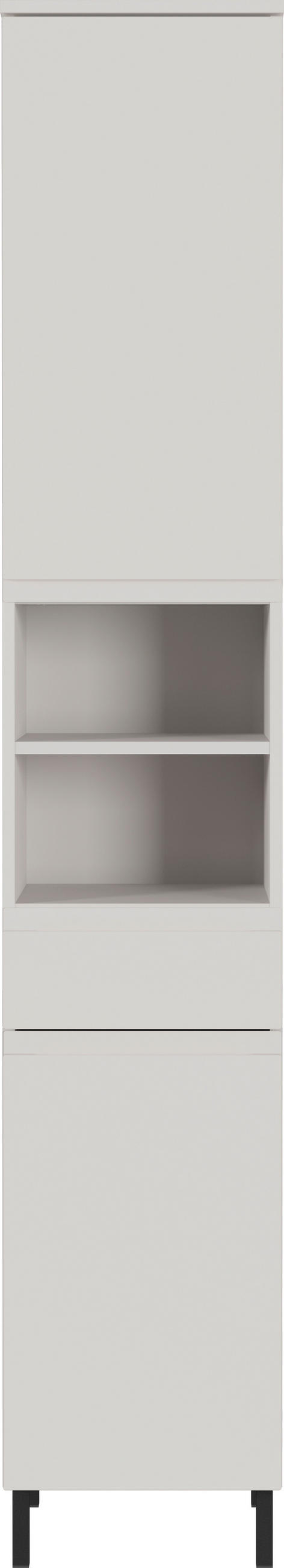 HOCHSCHRANK 34/190/34 cm  - Kaschmir/Schwarz, MODERN, Holzwerkstoff/Metall (34/190/34cm) - Germania