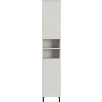 HOCHSCHRANK 34/190/34 cm  - Kaschmir/Schwarz, MODERN, Holzwerkstoff/Metall (34/190/34cm) - Germania
