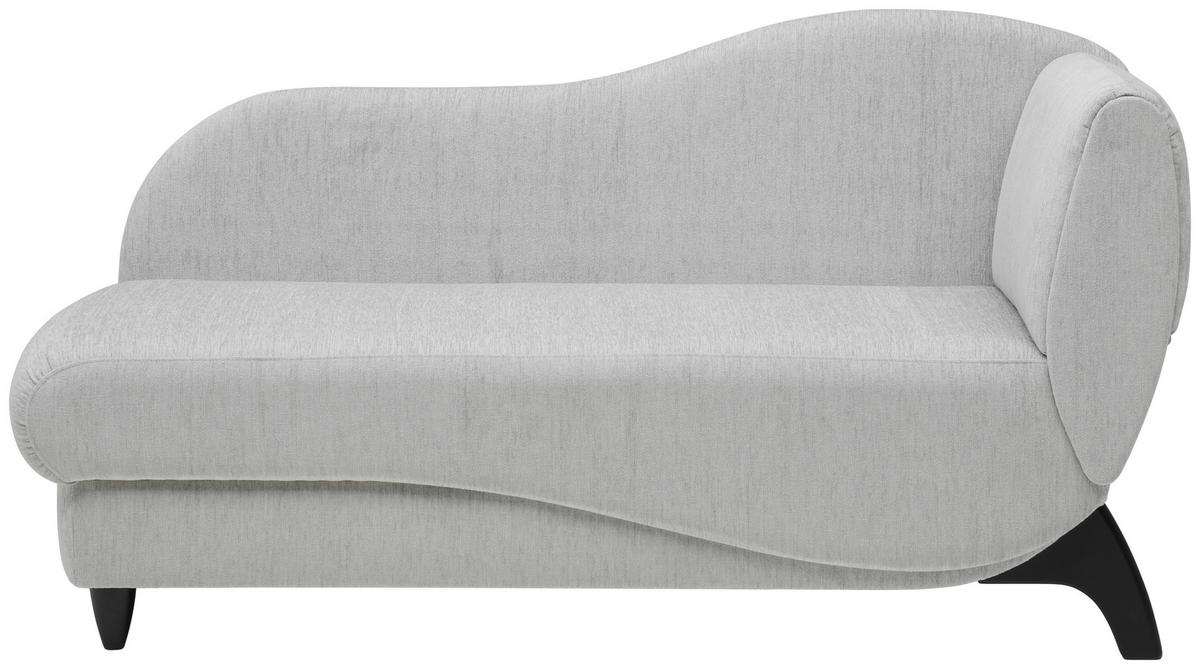RÉCAMIERE in Webstoff Hellgrau  - Hellgrau/Schwarz, Modern, Holz/Textil (171-190/87/84cm) - Joka